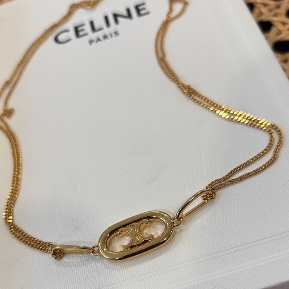Celine Triomphe Pendant Necklace NWT - Picture 5 of 8